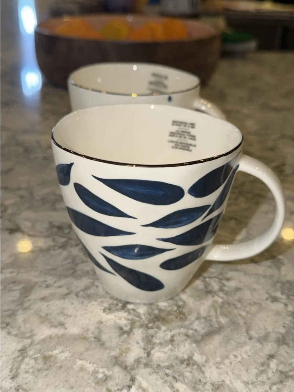 Lenox Blue Bay Porcelain Coffee Mugs Set of 5 | Assorted Blue Patterns